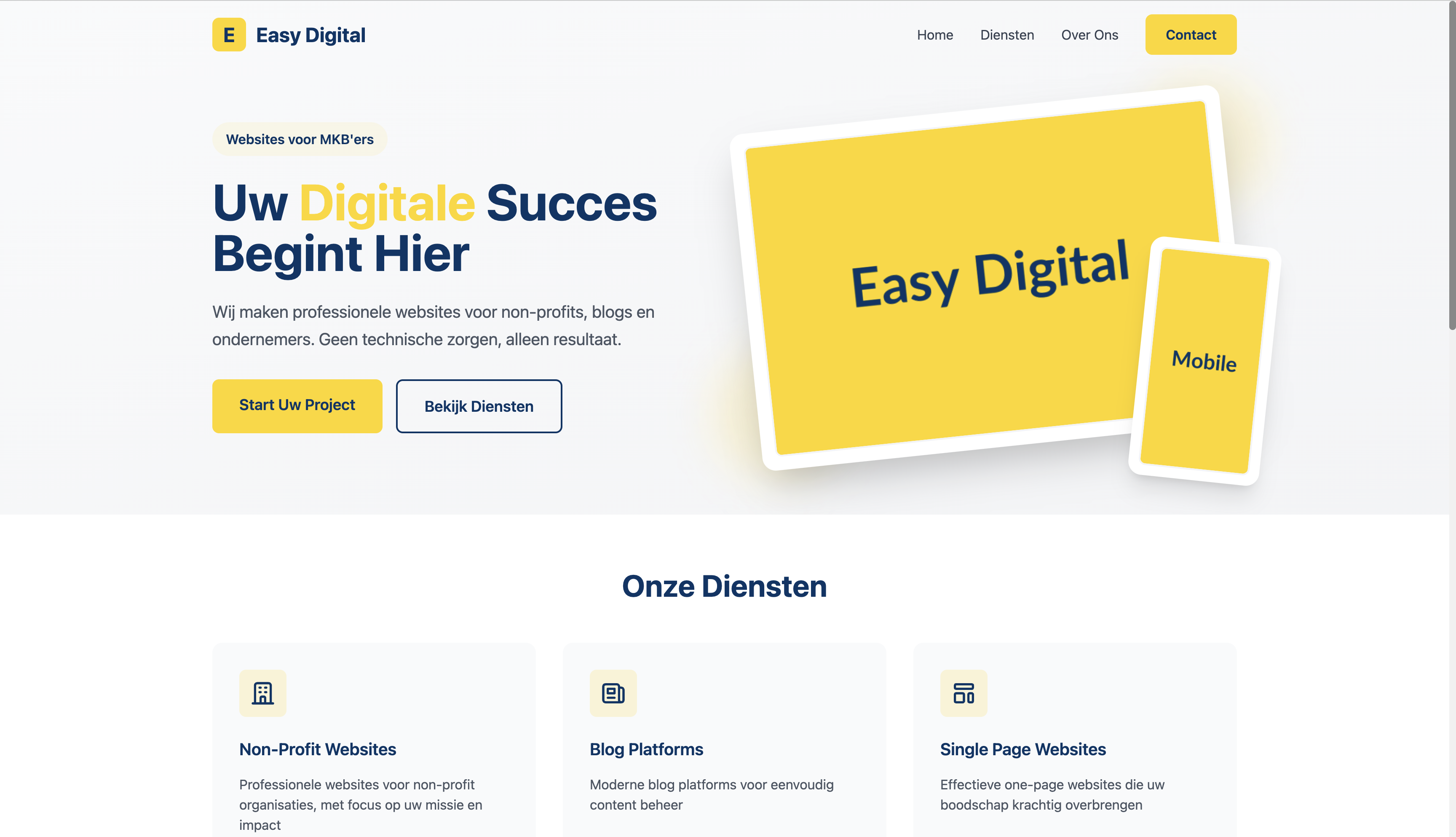 Modern Website Design Desktop View