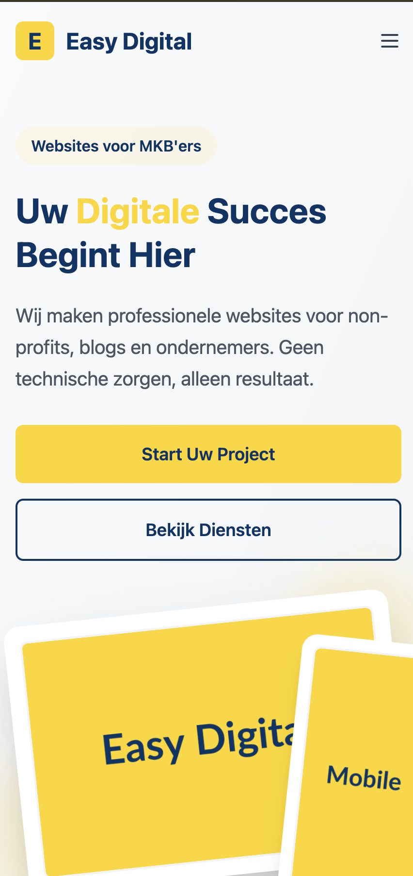 Modern Website Design Mobile View